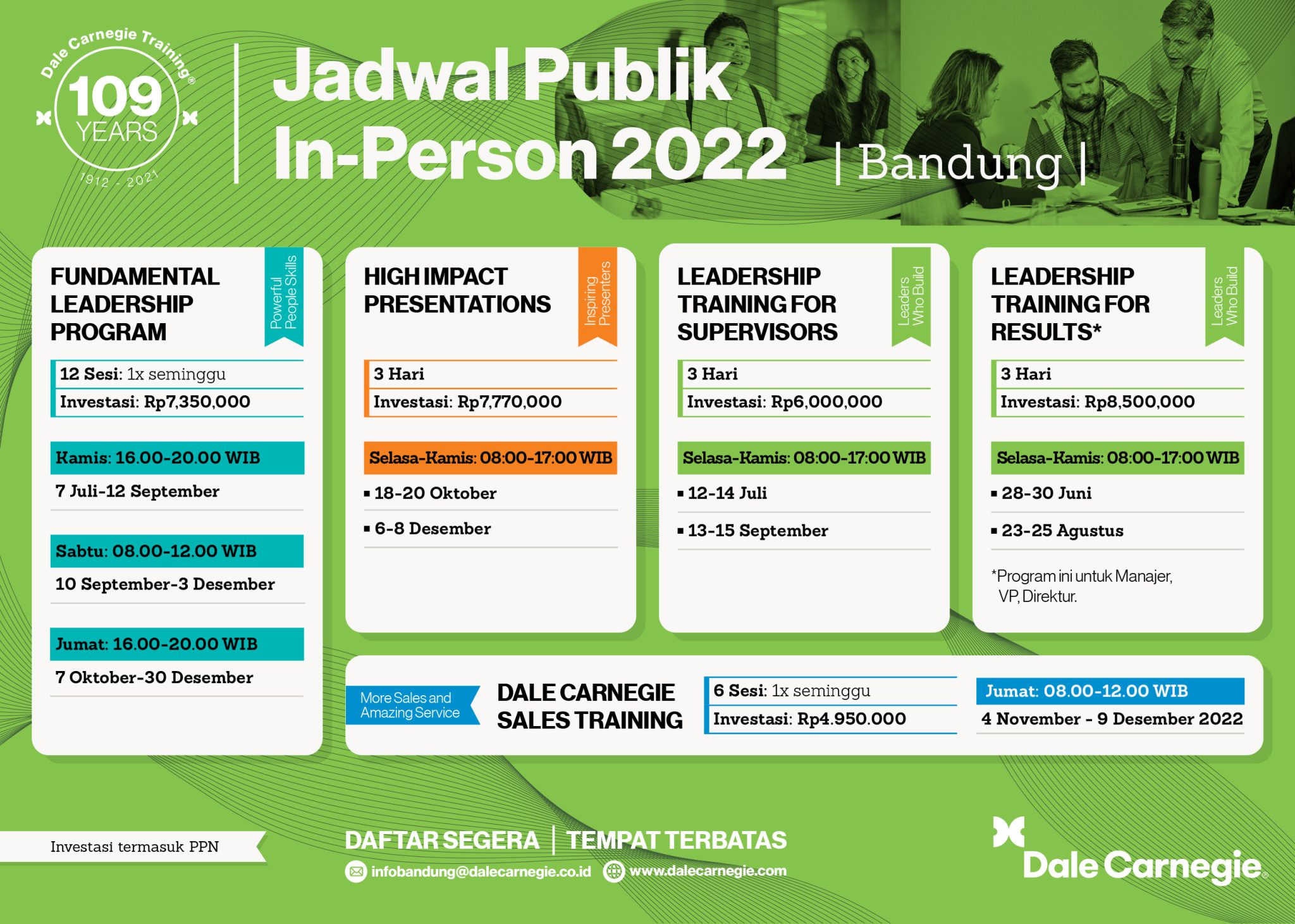 Jadwal In-Person Training Bandung - Dale Carnegie : Dale Carnegie